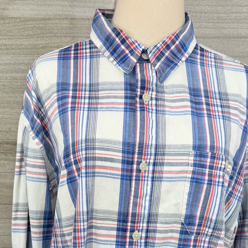 URBAN PIPELINE Men's 100% Cotton Plaid Button Down Shirt White/Multi-XL